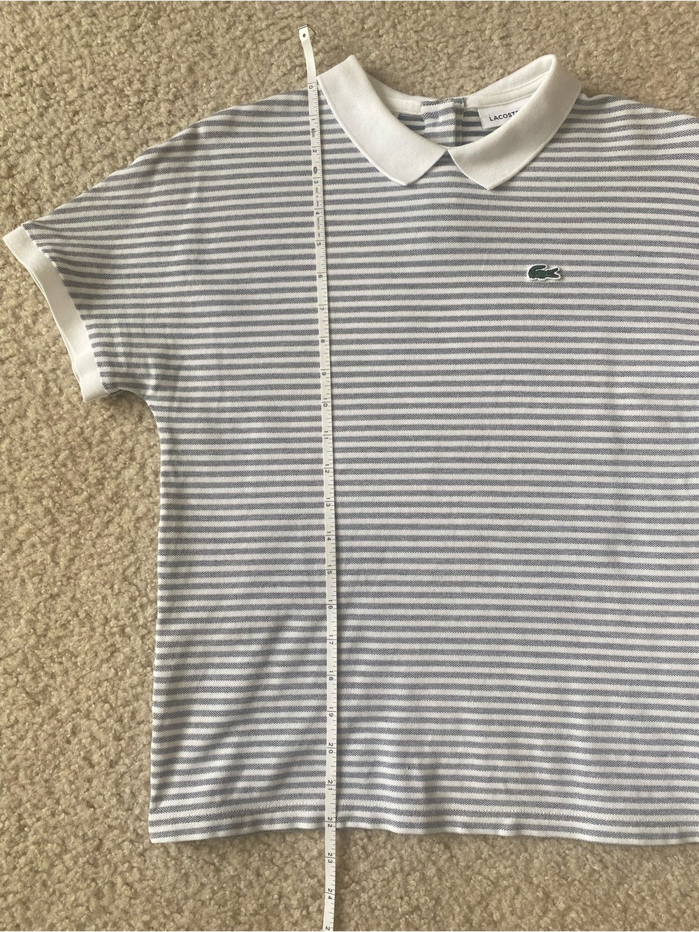 Rare Lacoste women’s button-back striped polo - Picture 6 of 7